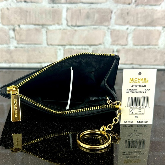 MICHAEL KORS JET SET TRAVEL QUILTED LEATHER SMALL COINPOUCH CARD WALLET BAG $188 - Picture 5 of 6